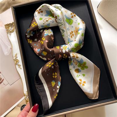 70 * 70cm New Silk Small Square Scarf For Women'S Neck Protection Professional Scarf Versatile Hair Tie Headscarf Scarf