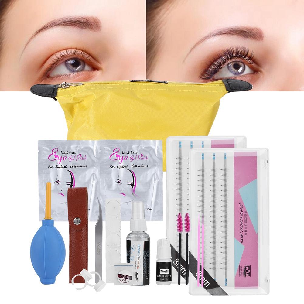 Eyelashes Grafting Tool Set Eyelash Extension Glue Tweezer False Eyelash Kit (8mm+8mm)