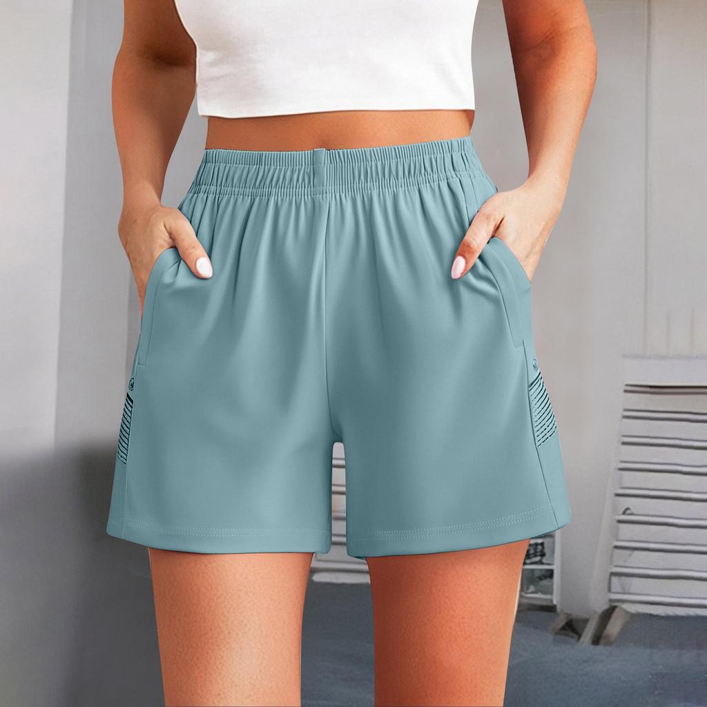 Women's Casual Solid Colour Elastic Waist Straight Casual Pants With Pockets
