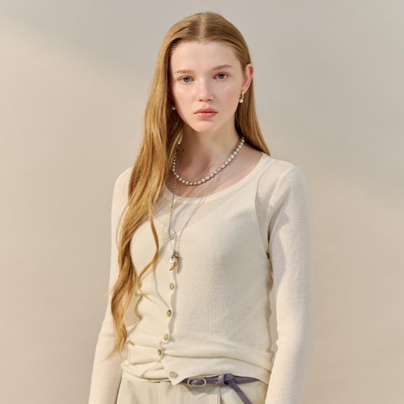 Maxza Button Up Bustier Layered Knit Set Zf03qk007na