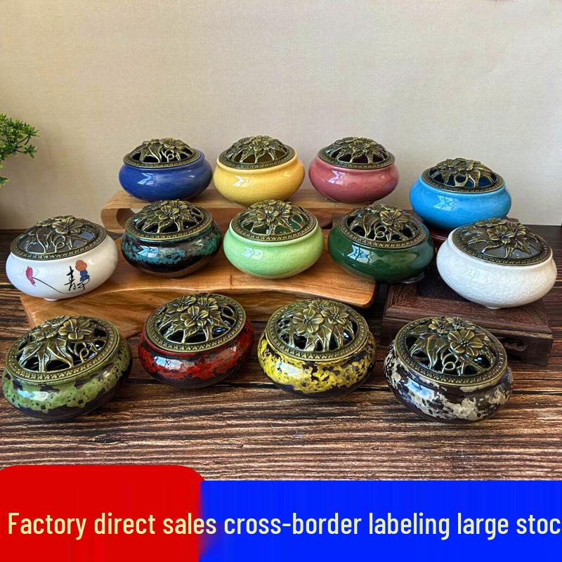 

Ice Crack Ceramic Incense Holder for Sandalwood - Indoor Use