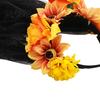 Black Lace Veil Headband Gothic Style Hair Hoop, Hollow See-Through with Simulated Flowers And Photo Accessory Veil, Halloween Day of The Dead