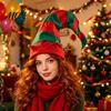 Comfortable Christmas Costume Hat Elf Pointed Hat, Striped with Pompom or Festive Red And Green Bells, Cosplay for Adults, Holiday Party