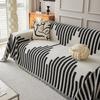 Chenille Stripe Throw Blanket for Living Room Modern Style Line Couch Covers Blankets Dustproof Full Sofa Cover Office Nap Shawl