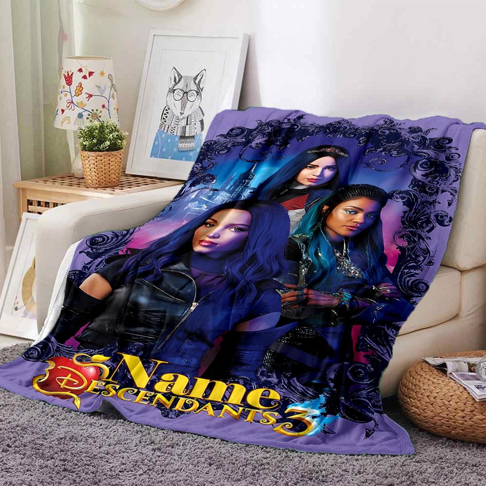 Customiz Name Personality Descendants The Rise of Red Blanket Soft &Warm Sofa Office Bed Travel Lunch Break Blanket, Gift Suitable All Seasons