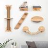 Wall Mounted Cat Climbing Shelves Cat House Cat Bridge Cat Hammock with Scratching Post and Pedals or Stairway for Kittens