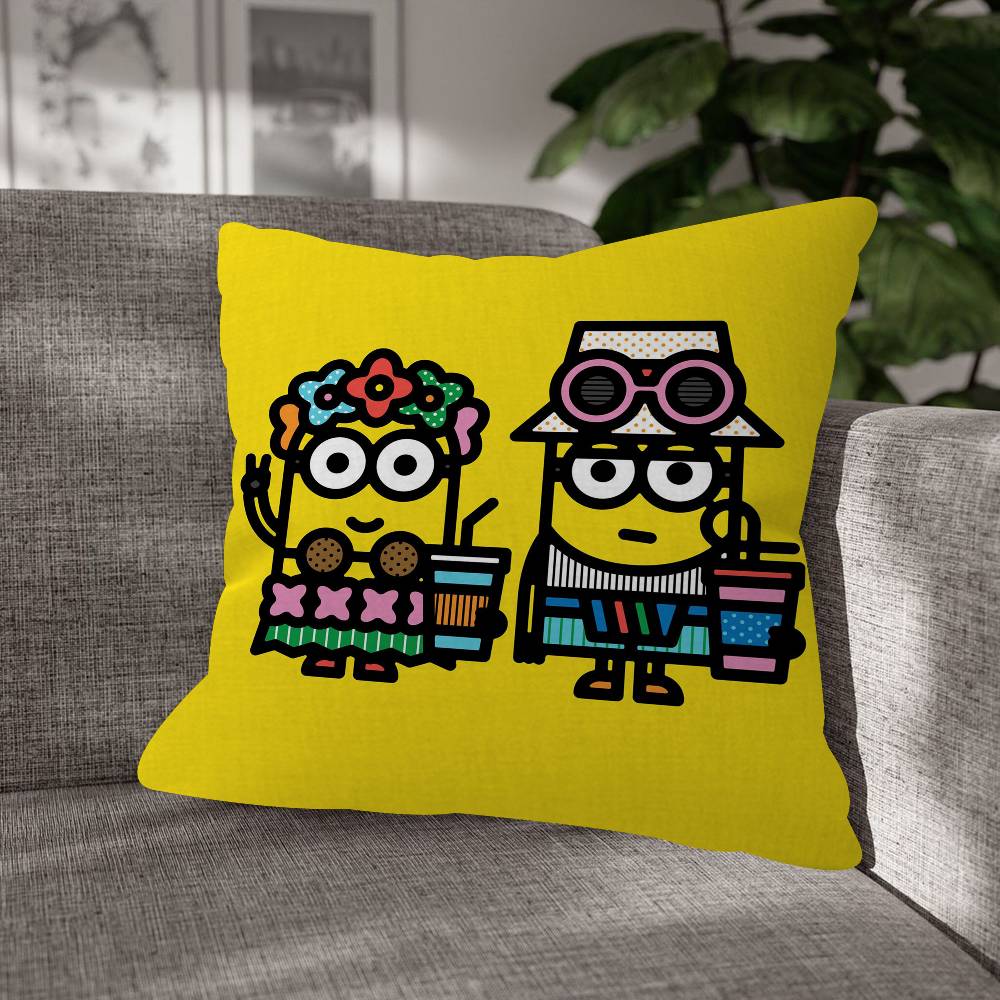 Cartoon MMinions Cute Funny Pillow Cover Soft Decor Throw Pillow Case xcm Couch Home Decor for Living Room Sofa Party Gift