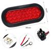 Universal 2X Oval Brake Stop Tail Fog Drl Turn Sealed Marker Lights Flush Mount 6" Inch 24 Led Truck Trailer Boat Utility Red Lens Waterproof 12V