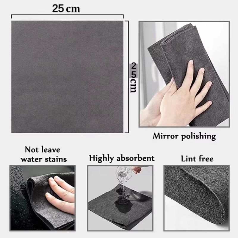 Microfiber Cleaning Cloths Strong Water Absorption Lint Free For Kitchen Car Glass Cleaning