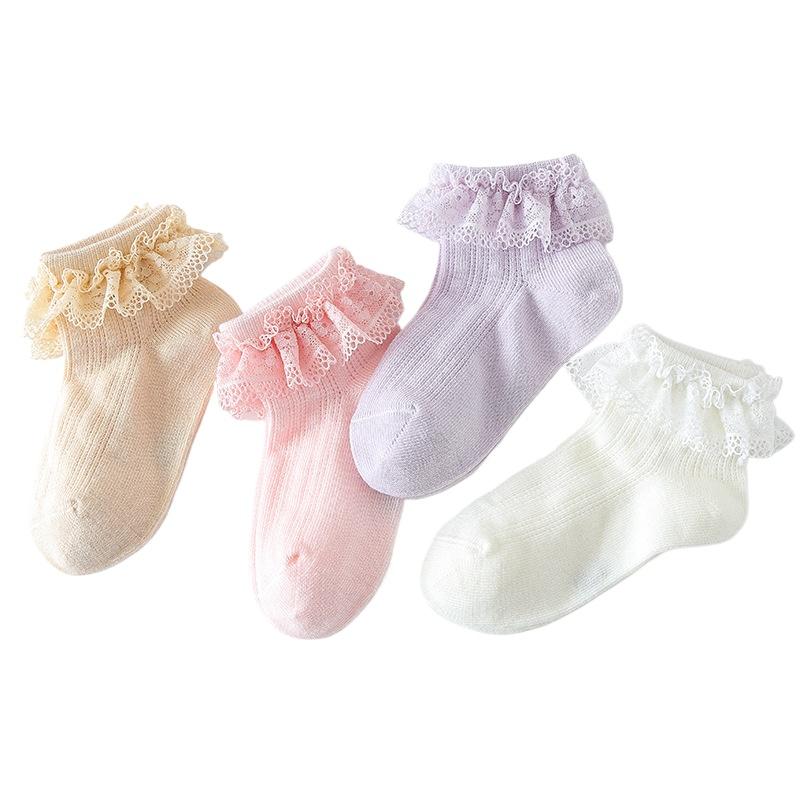New Children's Lace Socks Spring Summer Baby Mesh Sock Girls' Lace Dance Sock Korean Edition Trendy Girls' Sock Toddler Socks