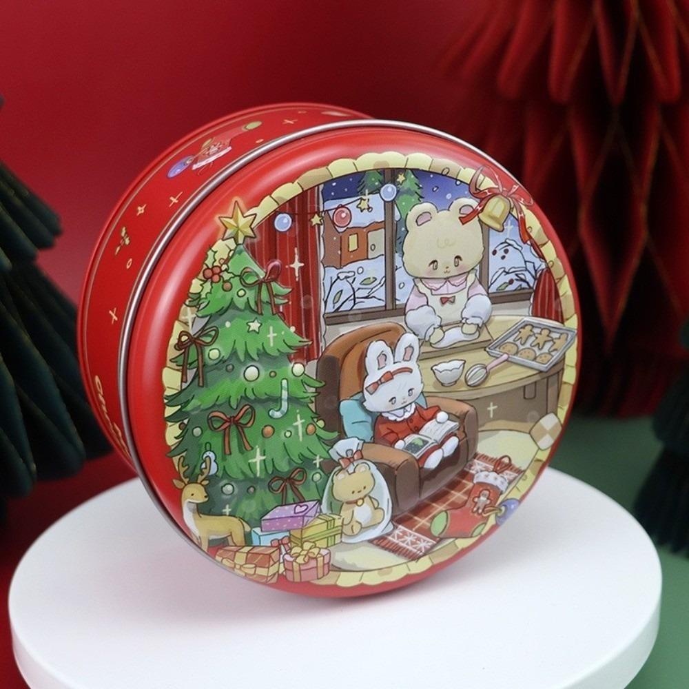 Cartoon Pattern Biscuit Packaging Iron Can 3D Relief Gift Packaging Box Gift Wrapping