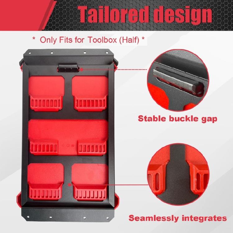 Packouts Wall Mount Metal Mounting Base Storage Toolboxes on Wall or Floor Half Width Plate for Tool Organization