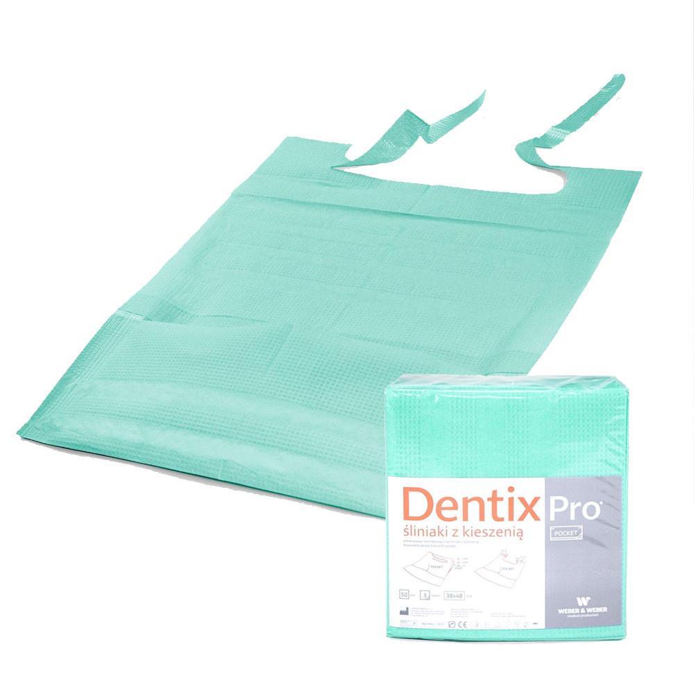 Tandhaklapp med ficka 39cm x 48cm Grön Folierad 54g Dentixpro 50st