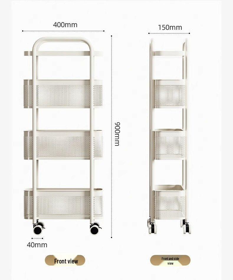 Narrow Multi-Layer Mobile Storage Rack for Kitchen, Bathroom, or Fridge