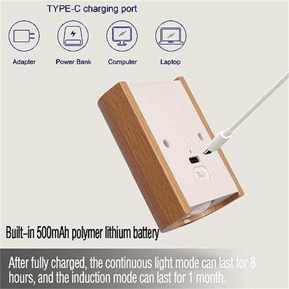 1pcs LED Wall Mounted Lamp Modern Motion Sensor Sconces, Wood Up And Down Lights, For Hallway, Living Room, Attic, Basement