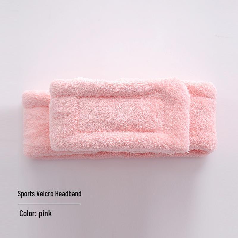 

Женская быстросохнущая флисовая банная накидка кораллового цвета с пряжкой, шапочкой для волос и милой повязкой на голову для макияжа