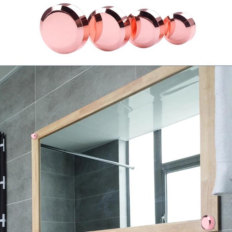4 Stück Praktische Stabile Messing Roségold Spiegelbefestigungsschrauben Einfache Montage für Innenarchitekten und Enthusiasten