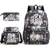 X Three-piece Schoolbag Printed Breathable Practical Backpack Large Capacity Oxford Bag