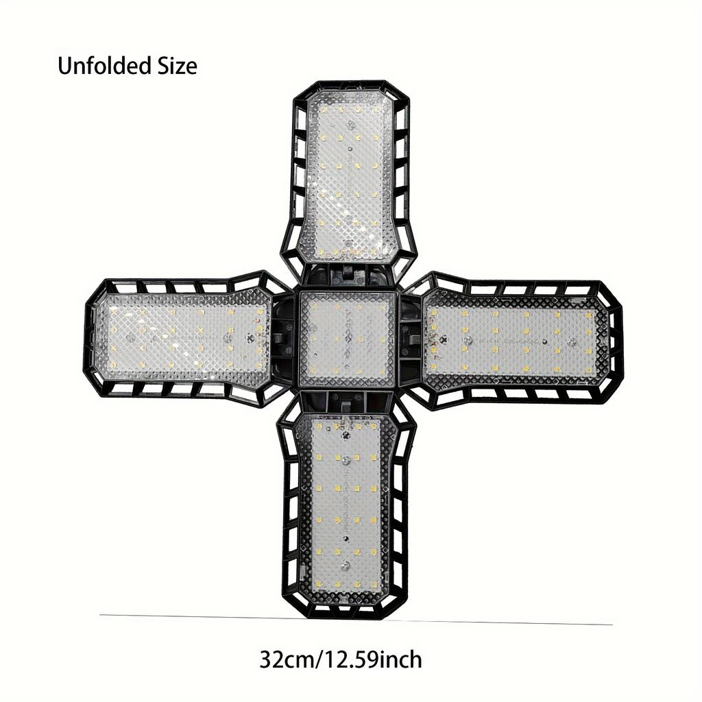 1 Ultra Bright Garage Lighting LED Light with Adjustable Panel and Deformable Ceiling Lamp, Suitable for Warehouses, Etc