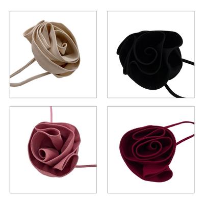 Collier chaîne de clavicule grande fleur de rose gothique pour femmes, mode, cordon réglable, ras-de-cou, bijoux, chaînes de taille Y2K