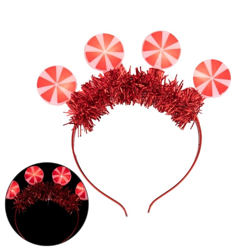 Light Up Christmas Bulb Disco Headband for Kid Garland Christmas Headwear 1 красный
