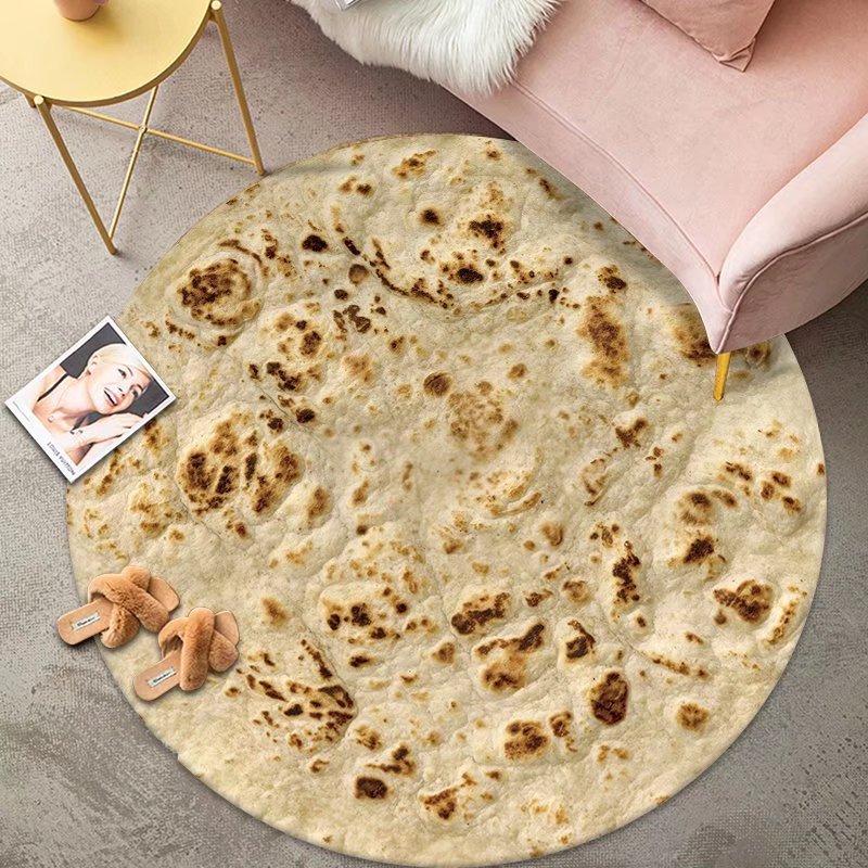 Creative Pizza Gourmet Floor Mat Living Room Decoration Round Carpet Funny Children Washable Study Rug Home Anti-slip Soft Rug
