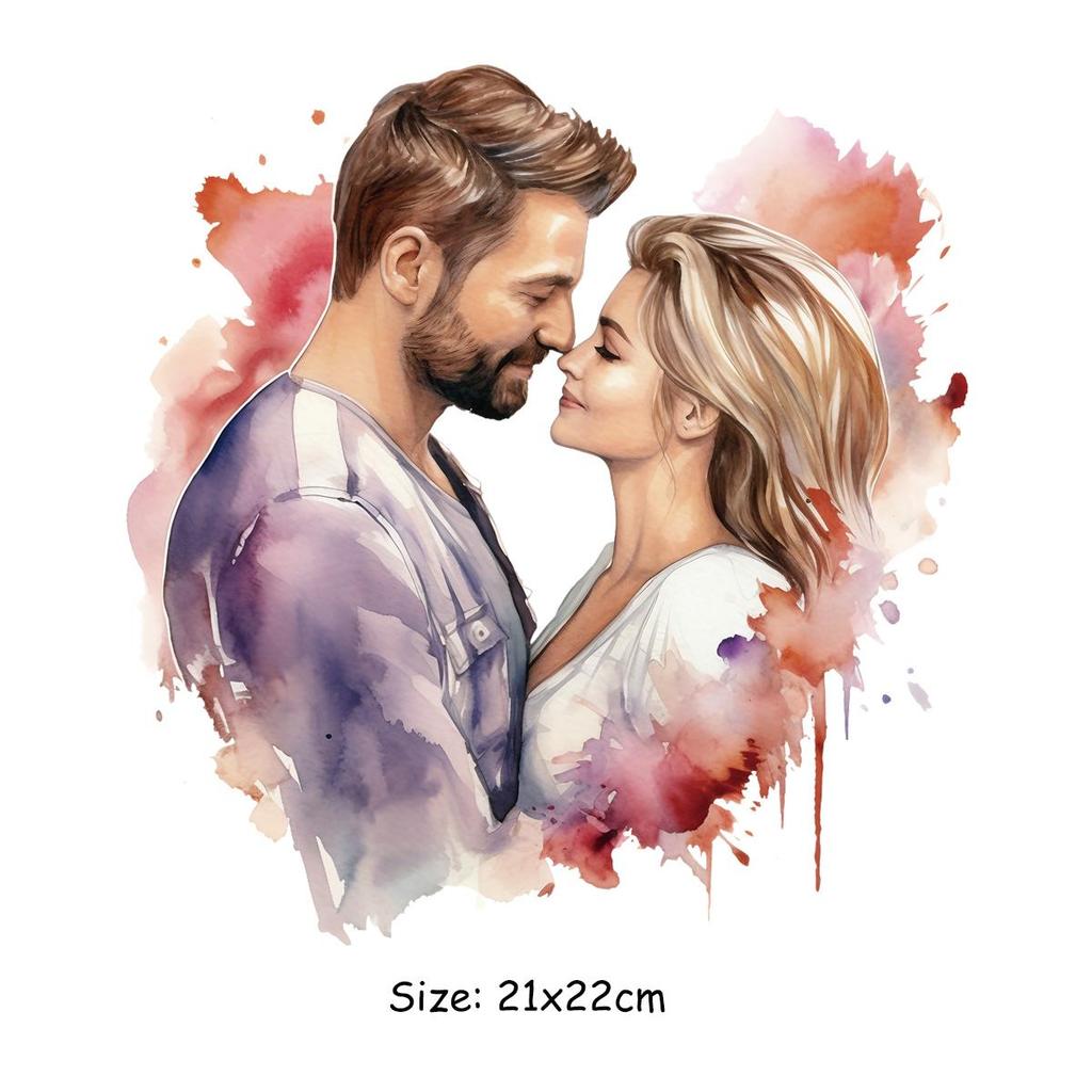 Autocolant termic cu transfer termic, iubitori romantici, hanorace, haine, autocolante pentru tricou, parchete, ropa, presă de căldură, aplicate, autocolante termice DIY