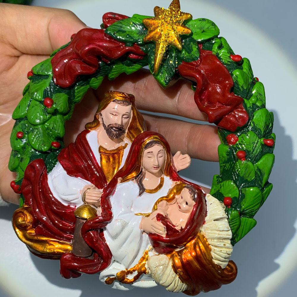 

Lovely Jesus Resin Child Christmas Hanging Decoration With Three Options Color Red