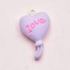 Colorful Resin Heart Balloon Keychain Pendant - DIY Jewelry Accessory
