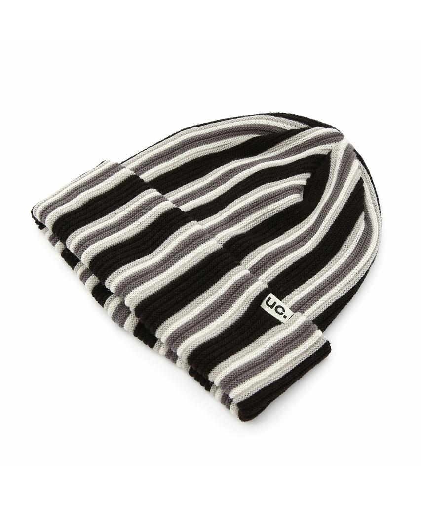 Eondeokeonteulol Striped Long Beanie Beanie / Vertical Stripe / Black