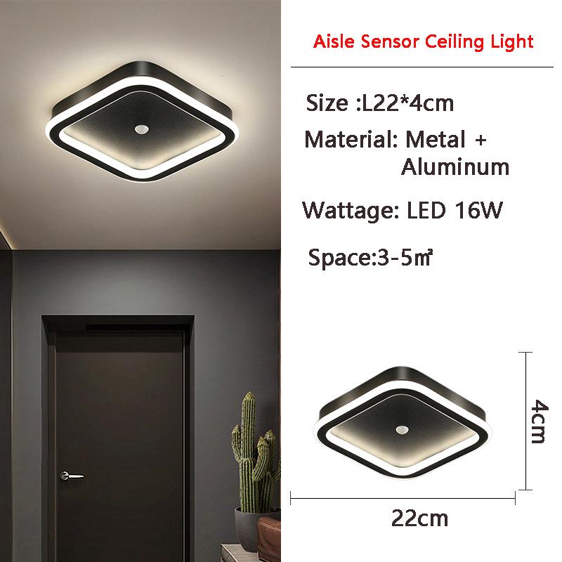 Human Body Induction LED Ceiling Lamp for Corridor Aisle Interior Round PIR Motion Sensor 9W 14W 16W for Living Room Porch 220V