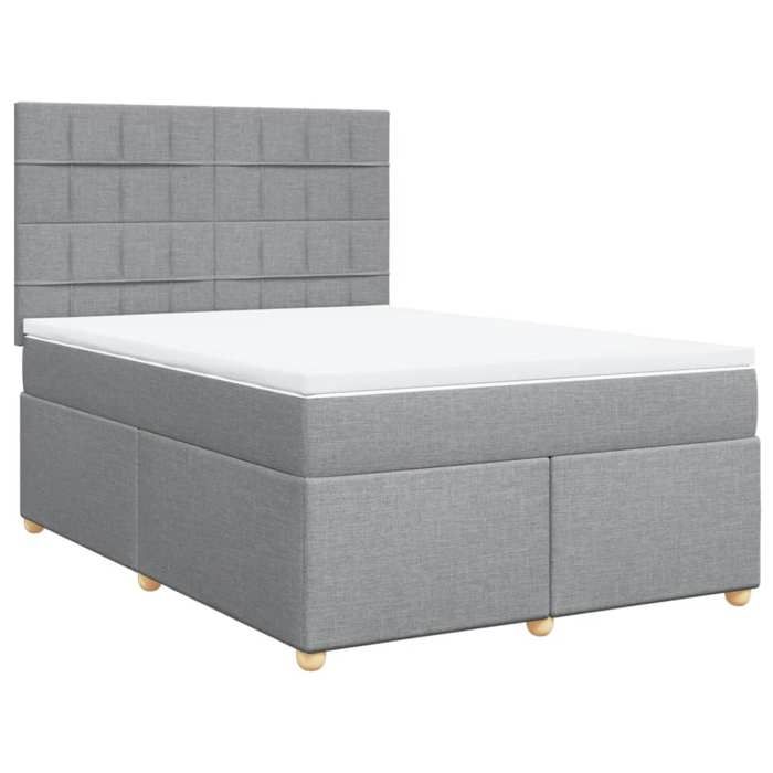 VidaXL Sommier à lattes de lit avec matelas Gris clair 140x190cm Tissu 3291275