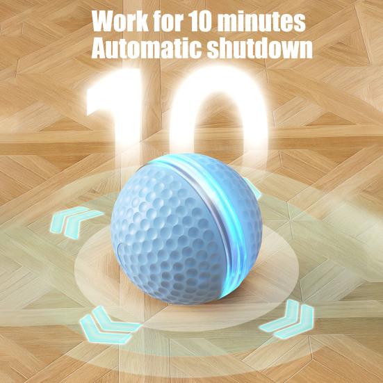Electric Rolling Ball Cat Toy Automatic Moving Smart Ball with Light Interactive Kitten Teaser for Indoor Cats Bored Relief