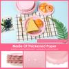 100Pcs Thickened Scalloped Paper Plate Set 7/8.8'' Decorative Scalloped Dinner Plate Disposable Dessert Plate for Wedding Party