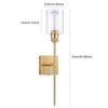 Luxury Gold Wall Light Touch Control Dimmable LED Wall Sconce Rechargeable Wall Lamp with 3000K