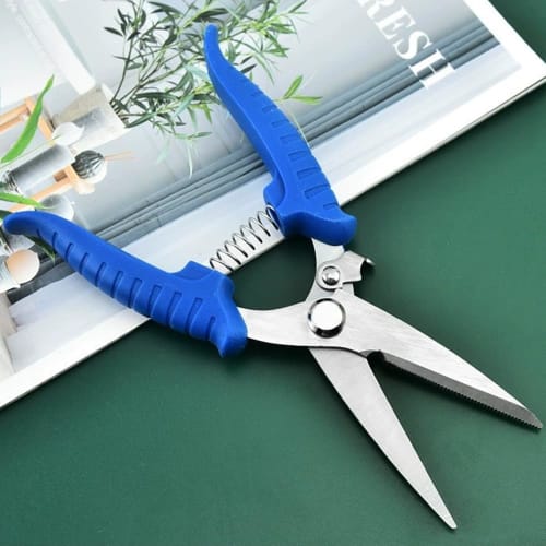 Powerful All-Purpose Scissors, Industrial Scissors, Electrician's Scissors, High-Hardness Stainless Steel Scissors for Branches, Cloth, Electric Cords