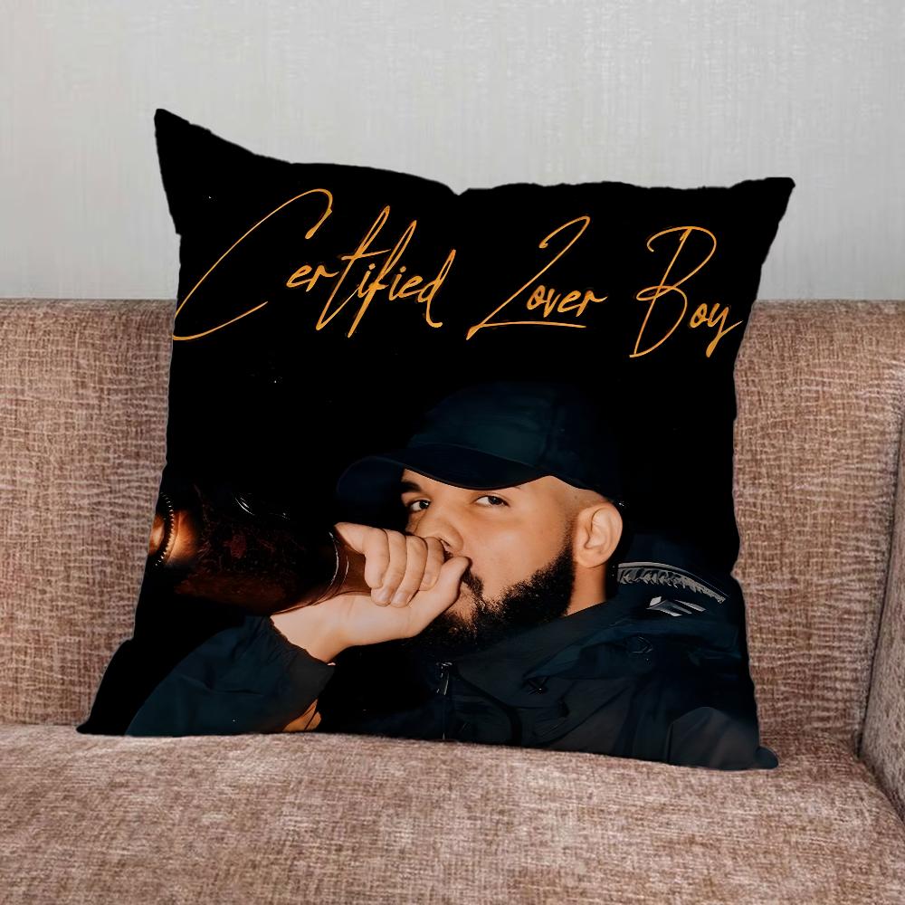 Rapper D-Drake Pillow Case For Home Bedroom Car Office Decoration Living Room Sofa Cushion Cover Suitable