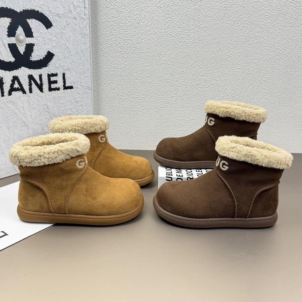 Lamb wool snow boots women's Birkenstock short boots 2025 winter new non-slip cotton boots velvet thermal cotton shoes