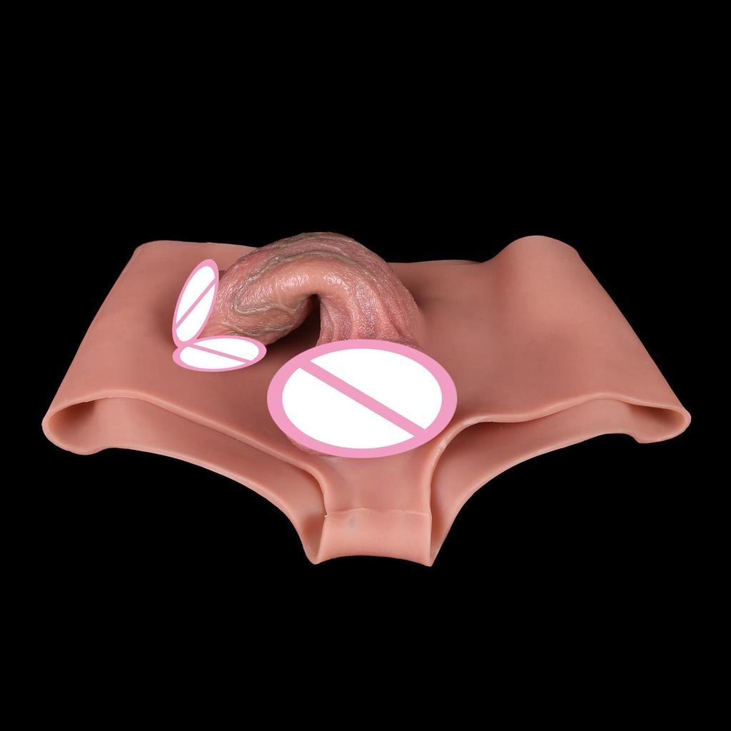 Skin Touch Silicone Pants With Hollow Realistic Dildo Penis Sleeve Stretchable Sex Toys For Men Cock Enlarge & Extender