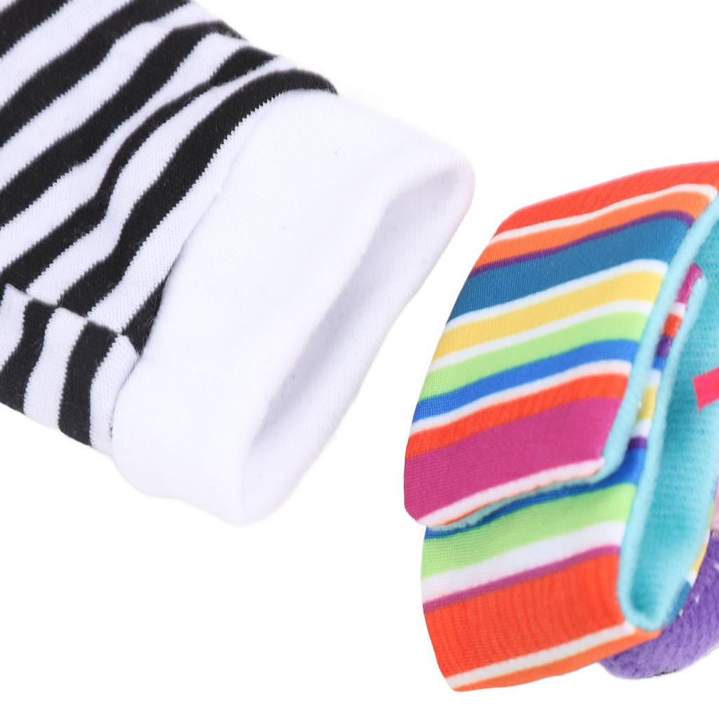 4pcs Wrist Rattle Foot Finder Socks Set for Baby Plush Stuffed Animals Hand Bracelet Rattle Feet Ankle Socks Soft Sensory Toys
