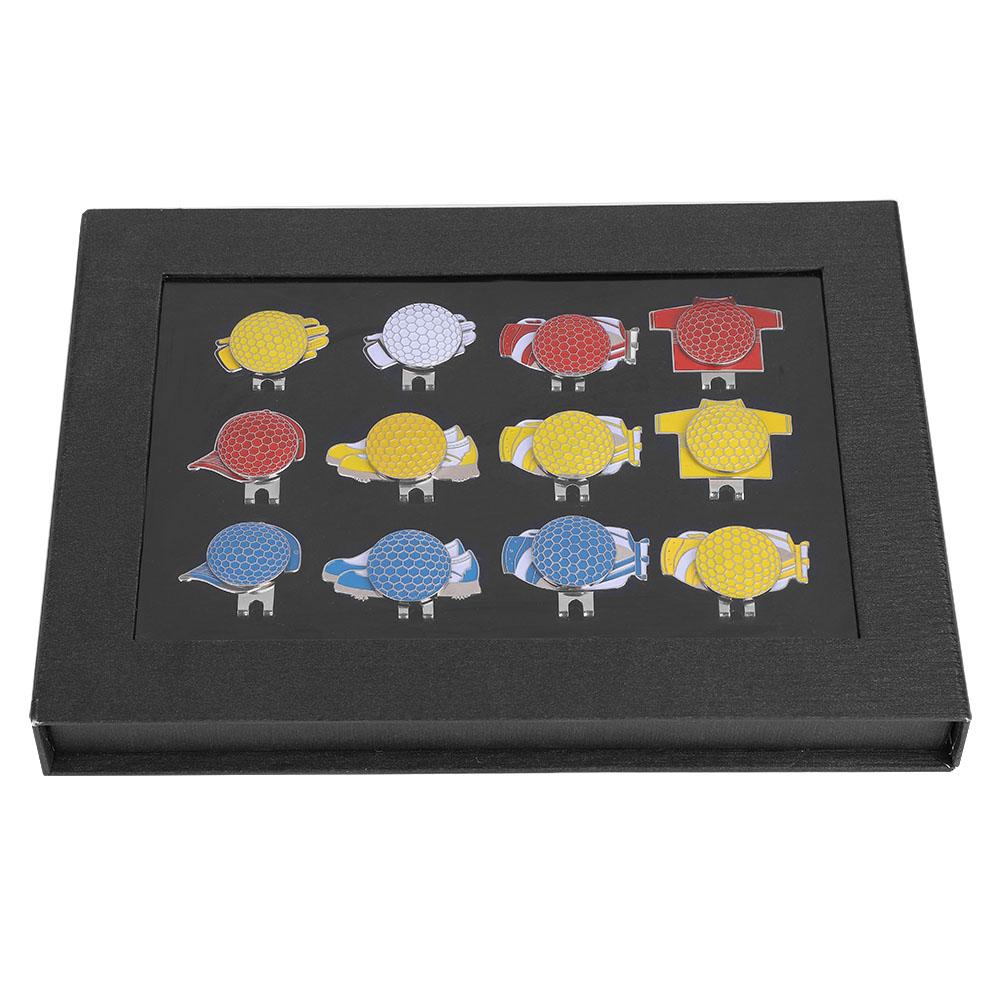 

12 шт. Магнитный зажим для шляпы из нержавеющей стали с маркером для мячей для гольфа Golfer