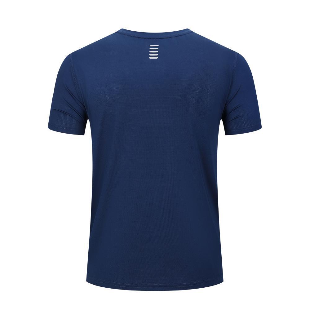 Ice Silk Quick-Dry Round Neck Sports T-Shirt for Outdoor, Tennis, Running, Auto Repair, and Advertising with Short Sleeves and Logo Print