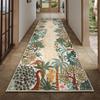 Hallway Rug Corridor Carpet Non-slip Machine-washable Floor Mat Brown Animal Floral Rugs Long Kitchen Mats Home Decor Alfombra