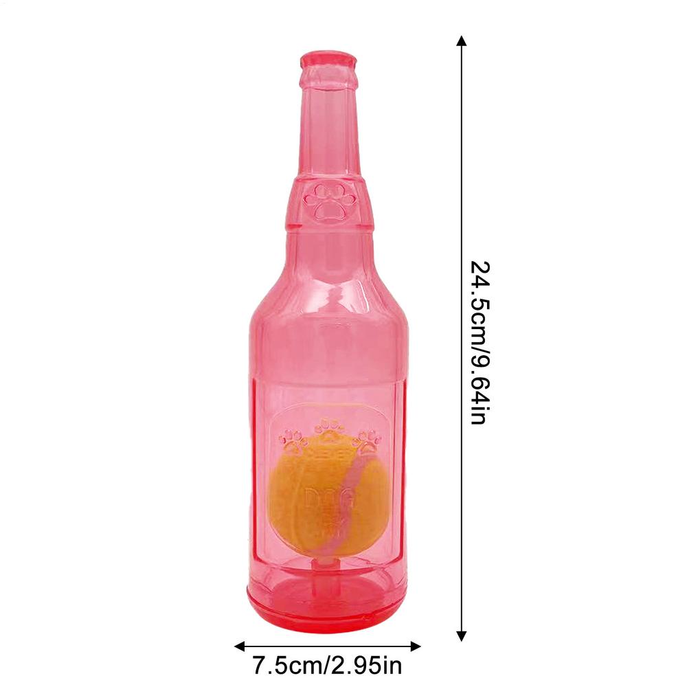 Pet Chew Toy TPR Bite-Resistant Beer Bottle Dog Toy Squeaky Dog Toys Puppy Teeth Cleaning Chew Interactive Toy Pet Accessories S