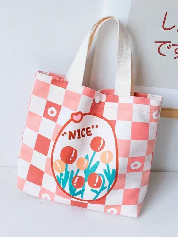 New Canvas Tote Bag for Kindergarten Girls - Portable, Handheld Lunch or Gift Bag