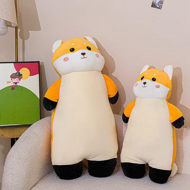 Kawaii Long Pillow Plush Cute Panda Fox Otter Stuffed Doll Soft Animal Plush Toy Sleeping Companion Gift For Kids Girlfriend