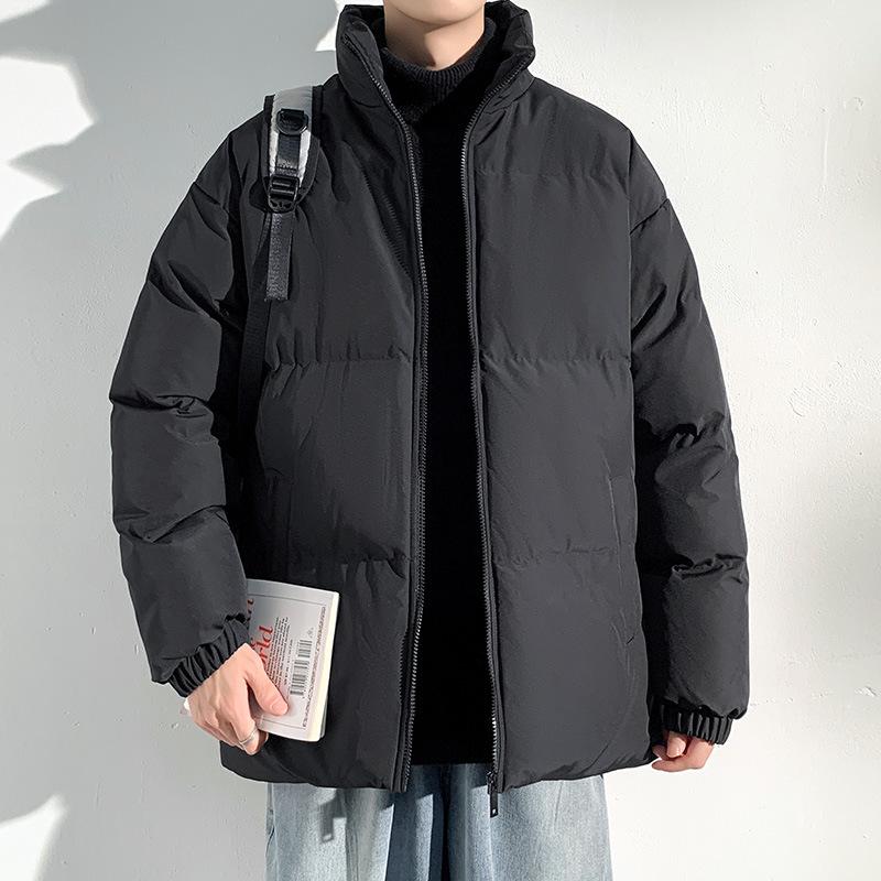 Thickened Warm Down Jacket for Men and Women, Loose and Versatile Stand Collar Cotton Coat