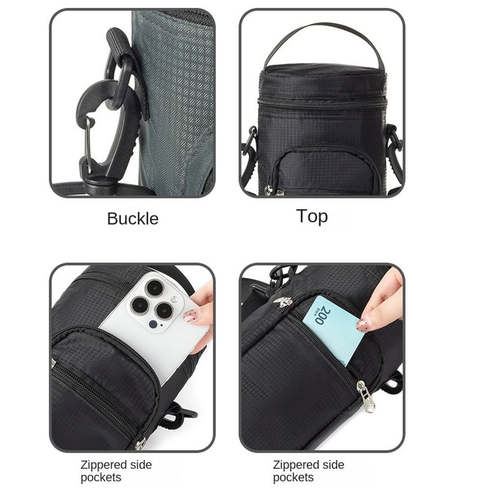 Oxford Cloth Crossbody Cooler Bag Adjustable Shoulder Strap Water Cup Protect  Outdoor