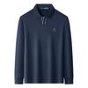 MONTAGUT Men's Antibacterial Silk Blend Long-Sleeve Polo Shirt