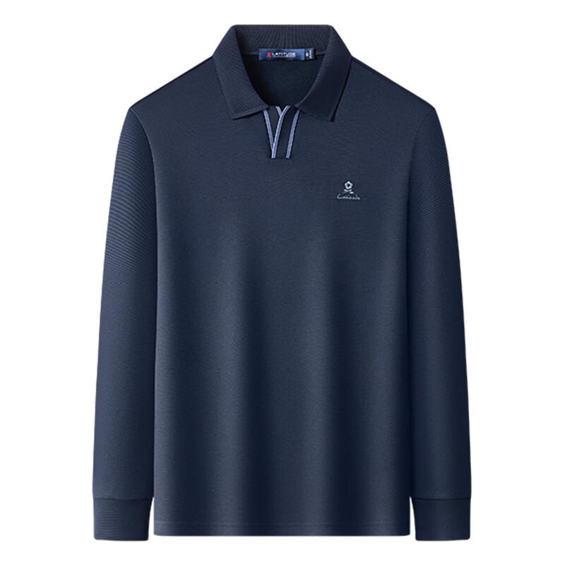 MONTAGUT Men's Antibacterial Silk Blend Long-Sleeve Polo Shirt